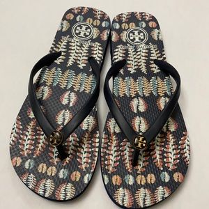 Tory Burch Navy Flip Flops Sandals Size 7